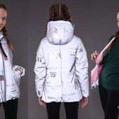 Куртка демисезонная светоотражающая для девочек от 92 до 158 р, качество, тренд