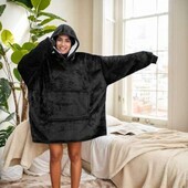 Толстівка-плед з рукавами та капюшоном Huggle Hoodie оверсайз, теплий худі з великою кишенею